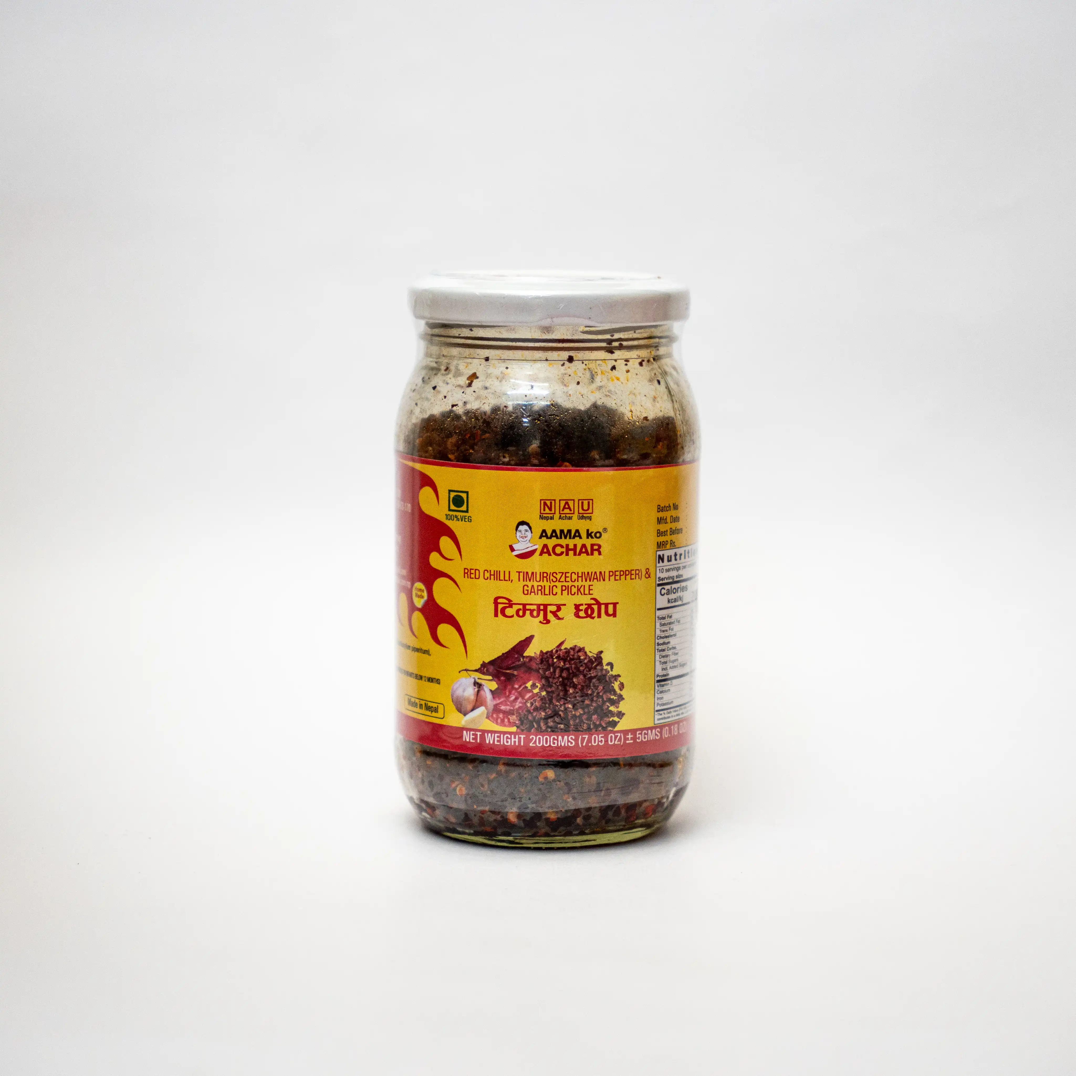 Aama ko Red Chilli, Timur and garlic pickle 200gm